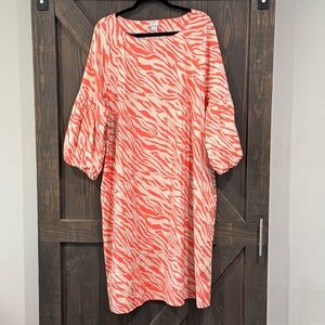 Zebra Print Orange Dress